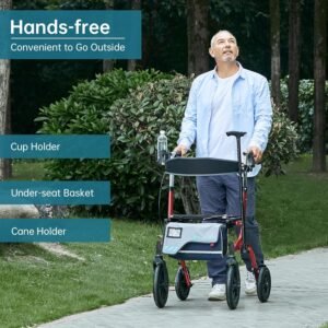 All-Terrain Rollator Walker with Seat,